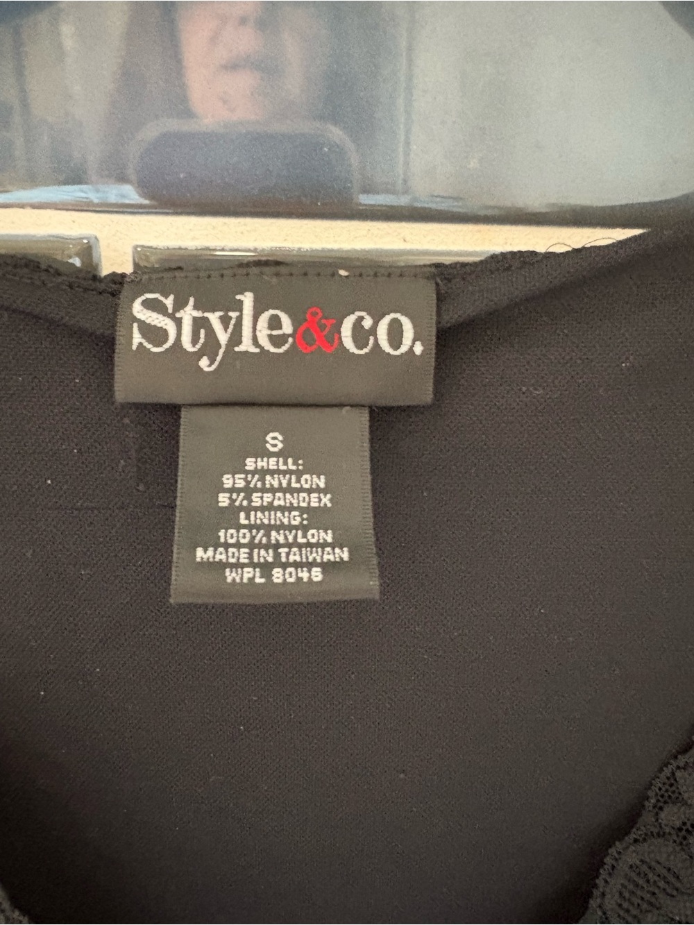 Style & Co. Black Lace-Trim V-Neck Shell Top - Picture 2 of 4